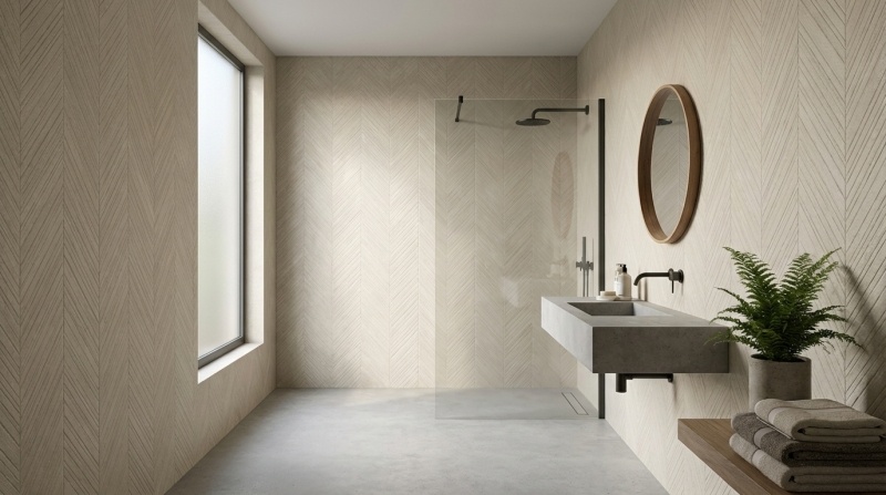 Huismerk tegels Midtown Cream Look decor wandtegel 30X90 rett