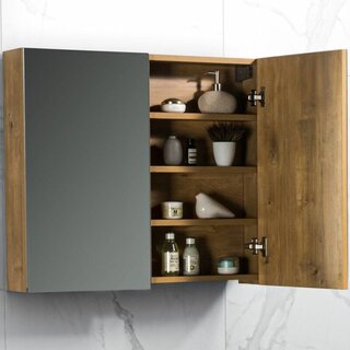 By Goof Spiegelkast Tieme mat eiken 80x70x16cm