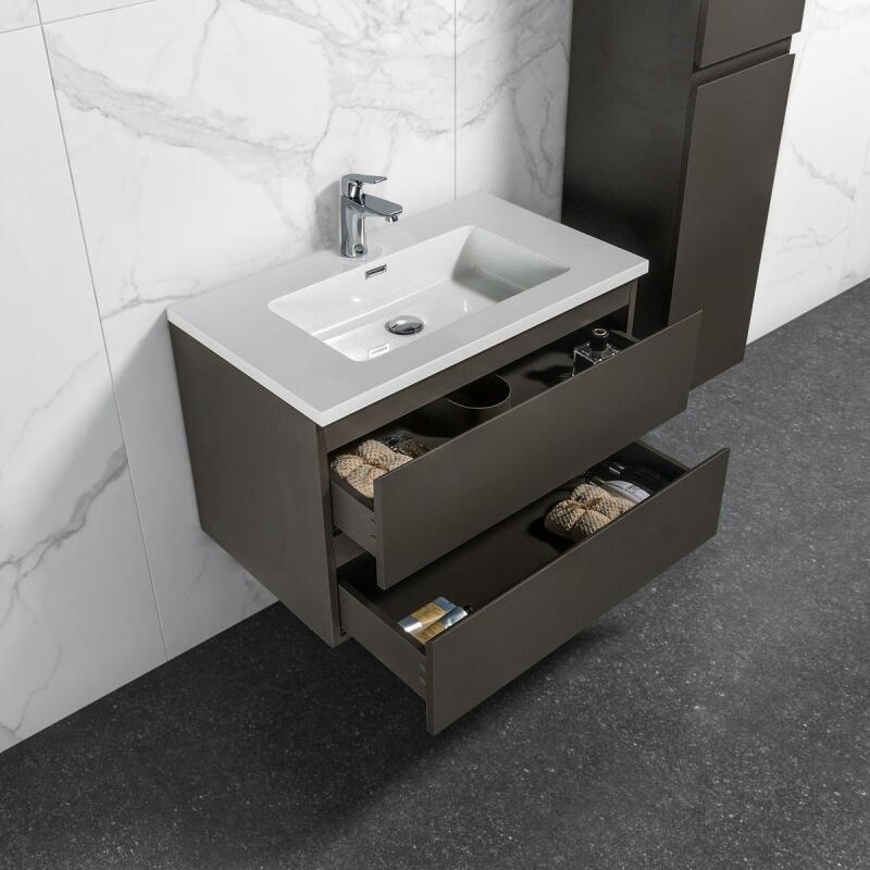 By Goof Onderkast badkamermeubel Tieme mat grijs 80x50x48cm