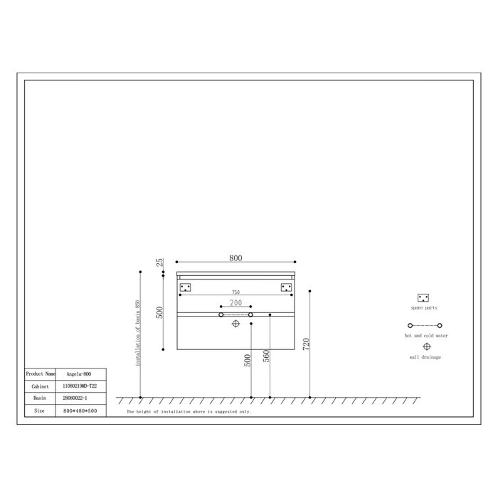 By Goof Onderkast badkamermeubel Tieme mat grijs 80x50x48cm