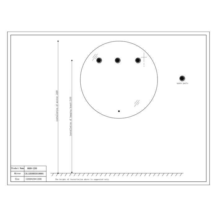 By Goof Badkamerspiegel 120cm LED, touch knop, anti-condens