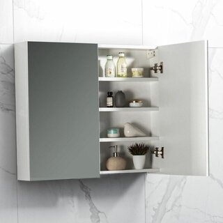 By Goof Spiegelkast Tieme hoogglans wit 80x70x16cm