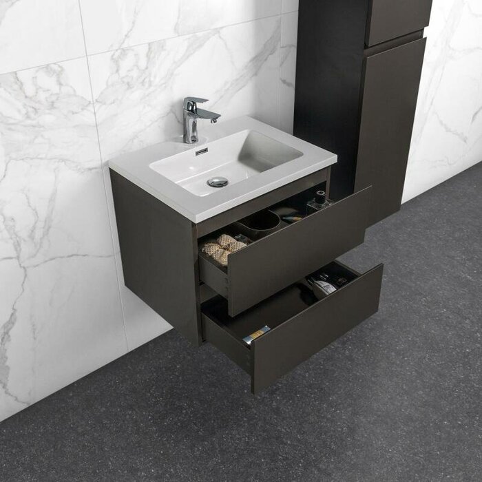 By Goof Onderkast badkamermeubel Tieme mat grijs 60x50x48cm