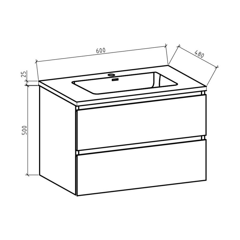 By Goof Onderkast badkamermeubel Tieme mat grijs 60x50x48cm