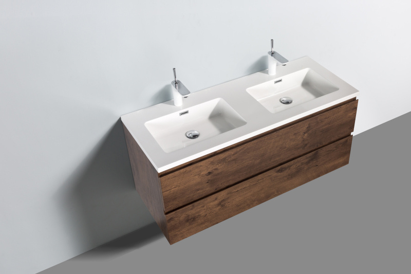 By Goof Onderkast badkamermeubel Tieme mat donker eiken 120x50x48cm