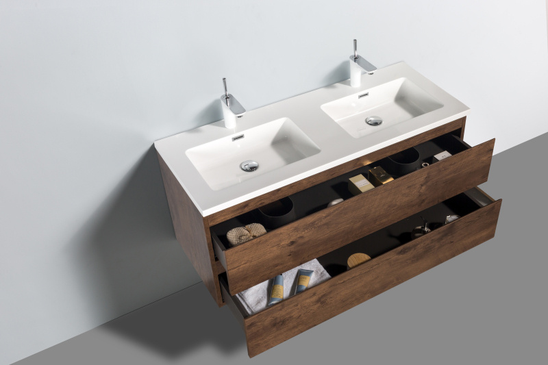 By Goof Onderkast badkamermeubel Tieme mat donker eiken 120x50x48cm