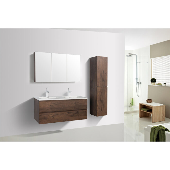 By Goof Onderkast badkamermeubel Tieme mat donker eiken 120x50x48cm