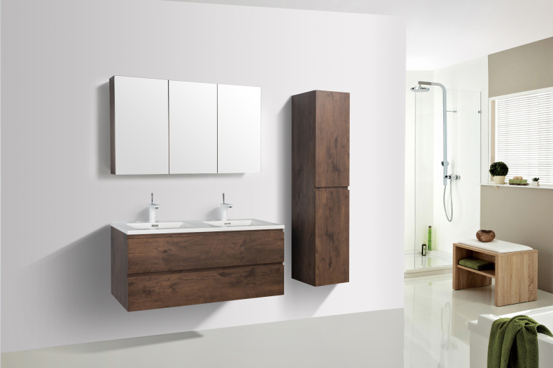 By Goof Onderkast badkamermeubel Tieme mat donker eiken 120x50x48cm