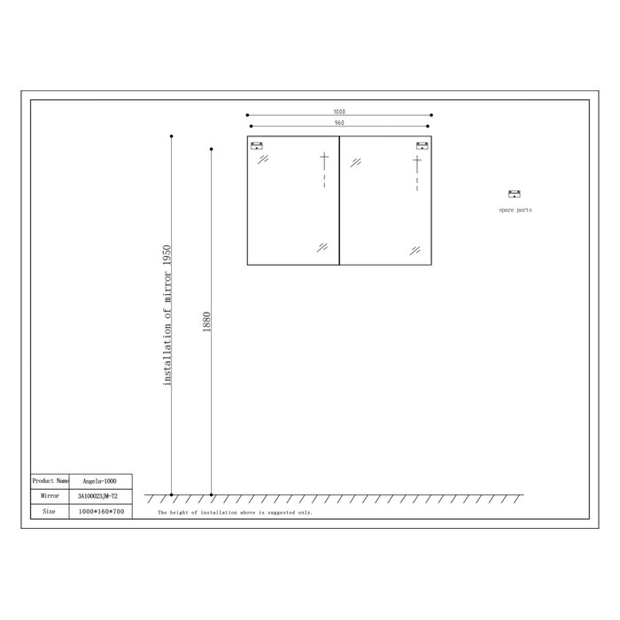 By Goof Spiegelkast Tieme mat donker eiken 100x70x16cm