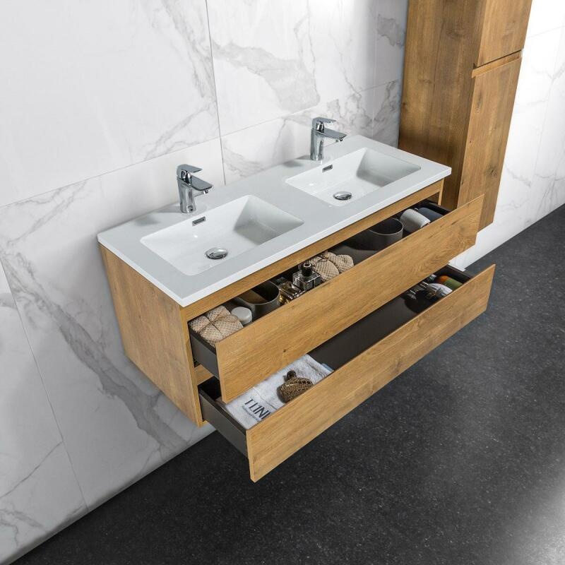 By Goof Onderkast badkamermeubel Tieme mat eiken 120x50x48cm