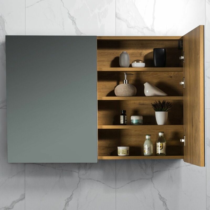 By Goof Spiegelkast Tieme mat eiken 100x70x16cm