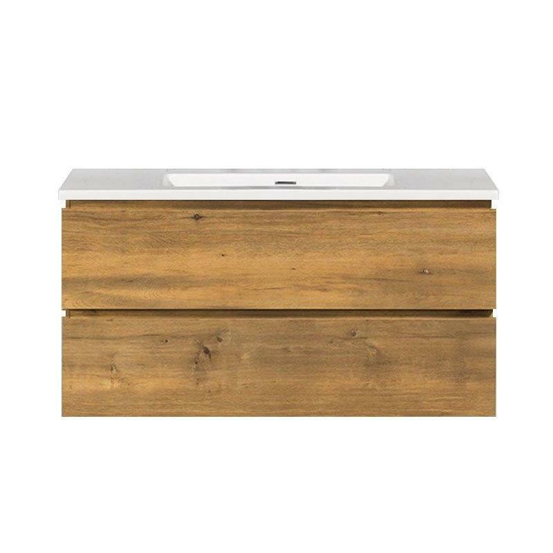 By Goof Onderkast badkamermeubel Tieme mat eiken 100x50x48cm