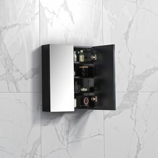 By Goof Spiegelkast Tieme mat zwart 60x70x16cm