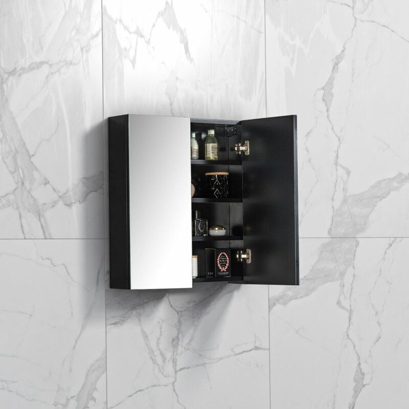 By Goof Spiegelkast Tieme mat zwart 60x70x16cm