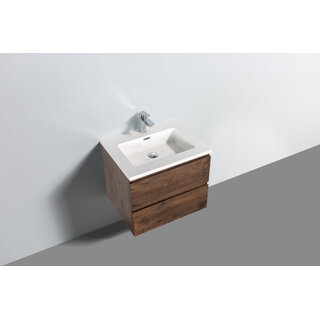 By Goof Onderkast badkamermeubel Tieme mat donker eiken 60x50x48cm