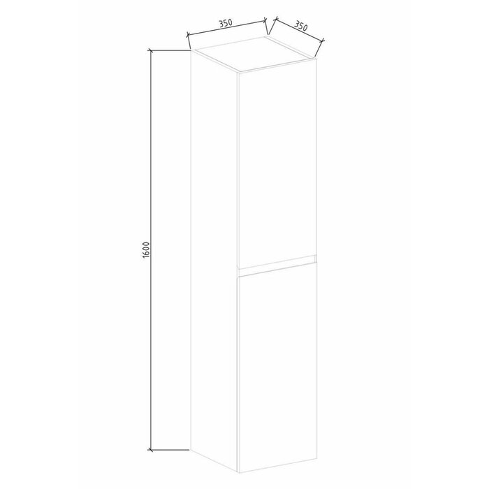 By Goof Kolomkast Tieme mat zwart 160x35x35cm