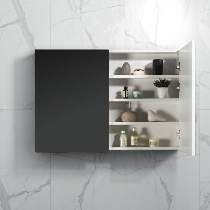 By Goof Spiegelkast Tieme hoogglans wit 100x70x16cm