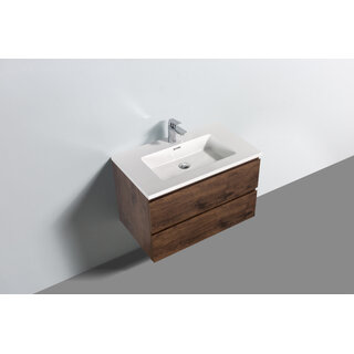 By Goof Onderkast badkamermeubel Tieme mat donker eiken 80x50x48cm