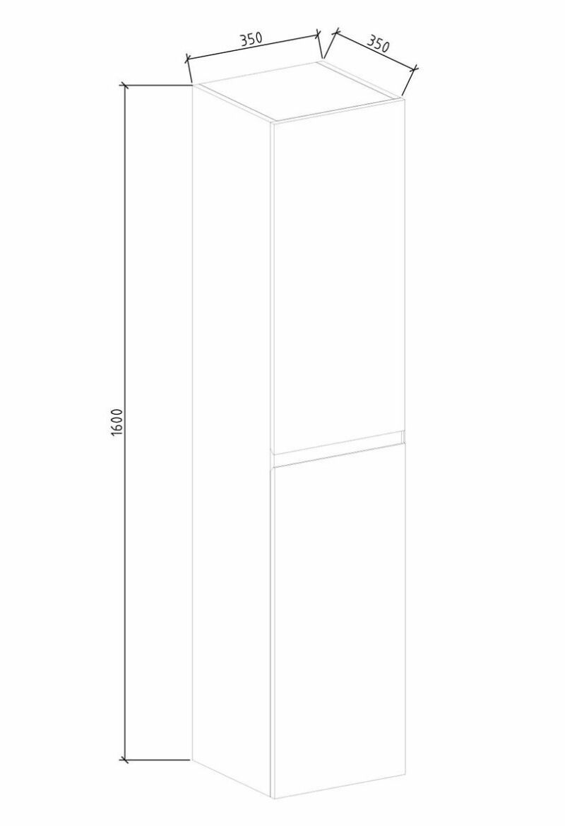 By Goof Kolomkast Tieme mat grijs 160x35x35cm