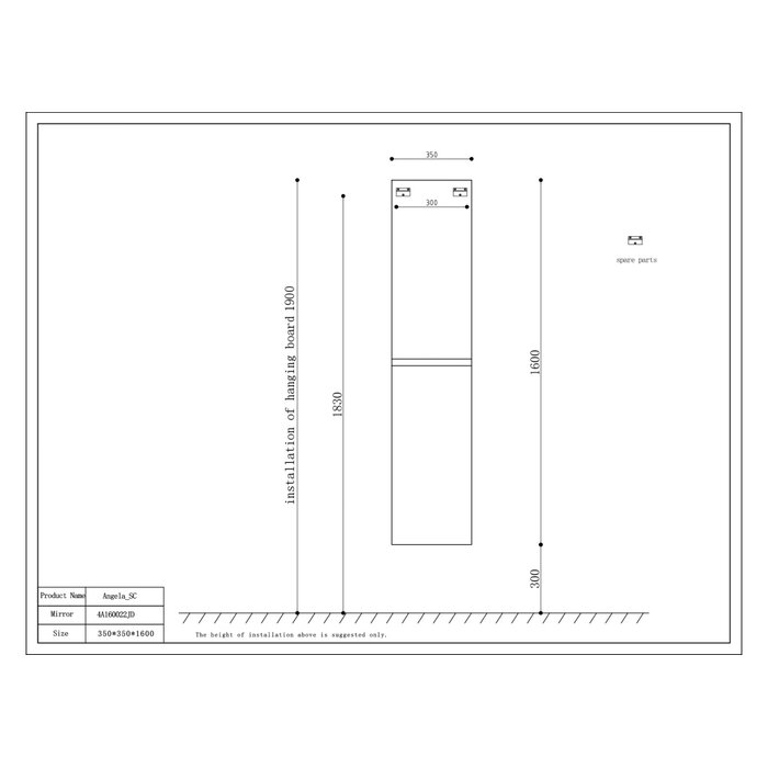By Goof Kolomkast Tieme mat grijs 160x35x35cm