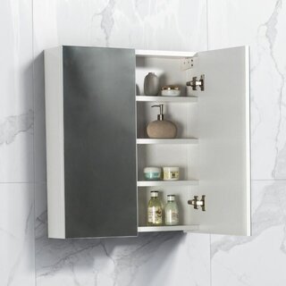 By Goof Spiegelkast Tieme hoogglans wit 60x70x16cm