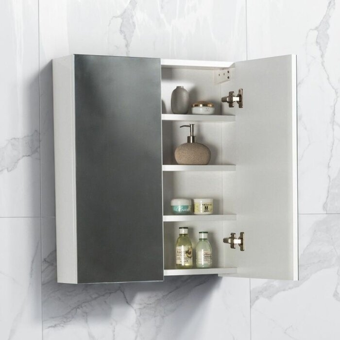 By Goof Spiegelkast Tieme hoogglans wit 60x70x16cm