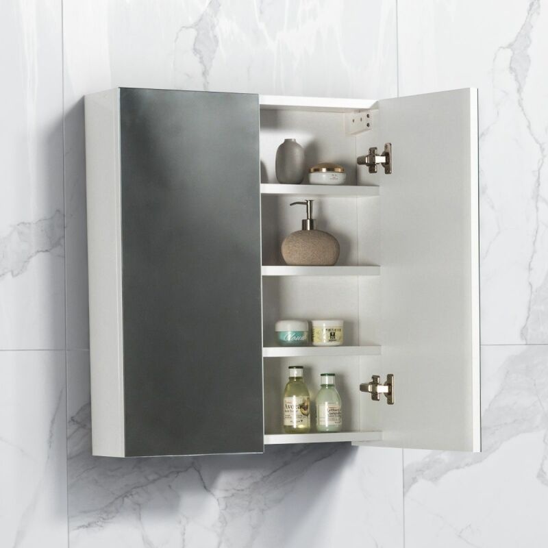 By Goof Spiegelkast Tieme hoogglans wit 60x70x16cm