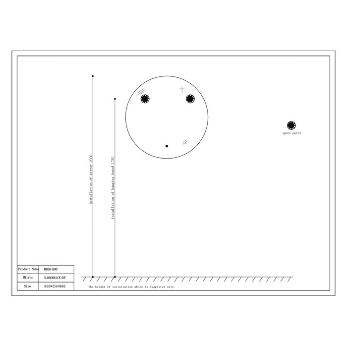 By Goof Badkamerspiegel 80cm LED, touch knop, anti-condens
