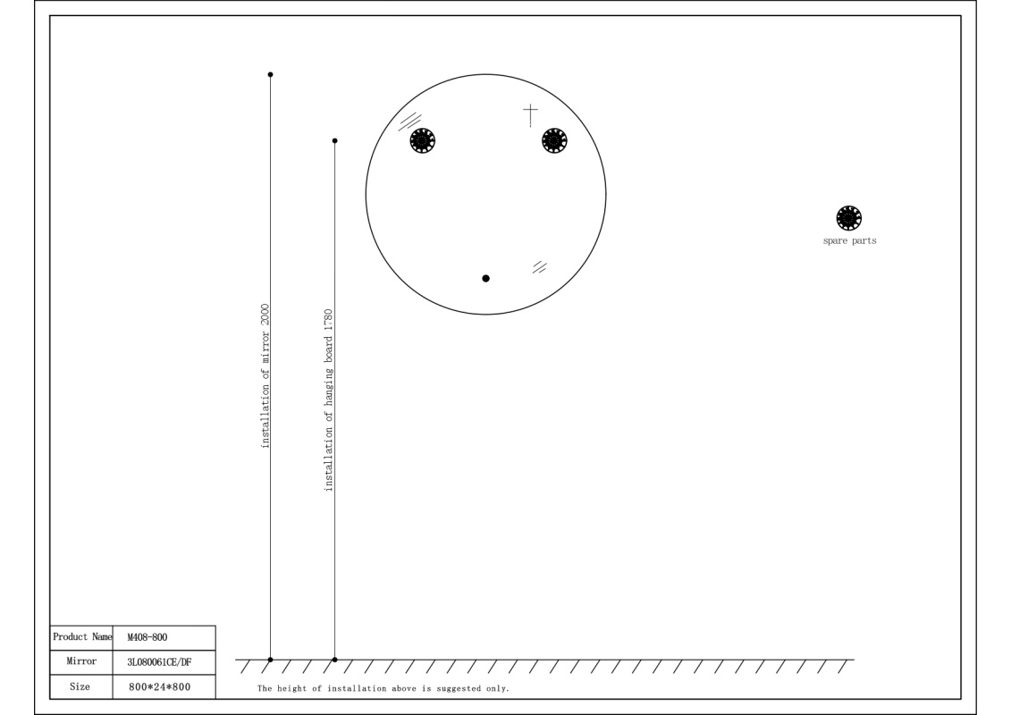By Goof Badkamerspiegel 80cm LED, touch knop, anti-condens