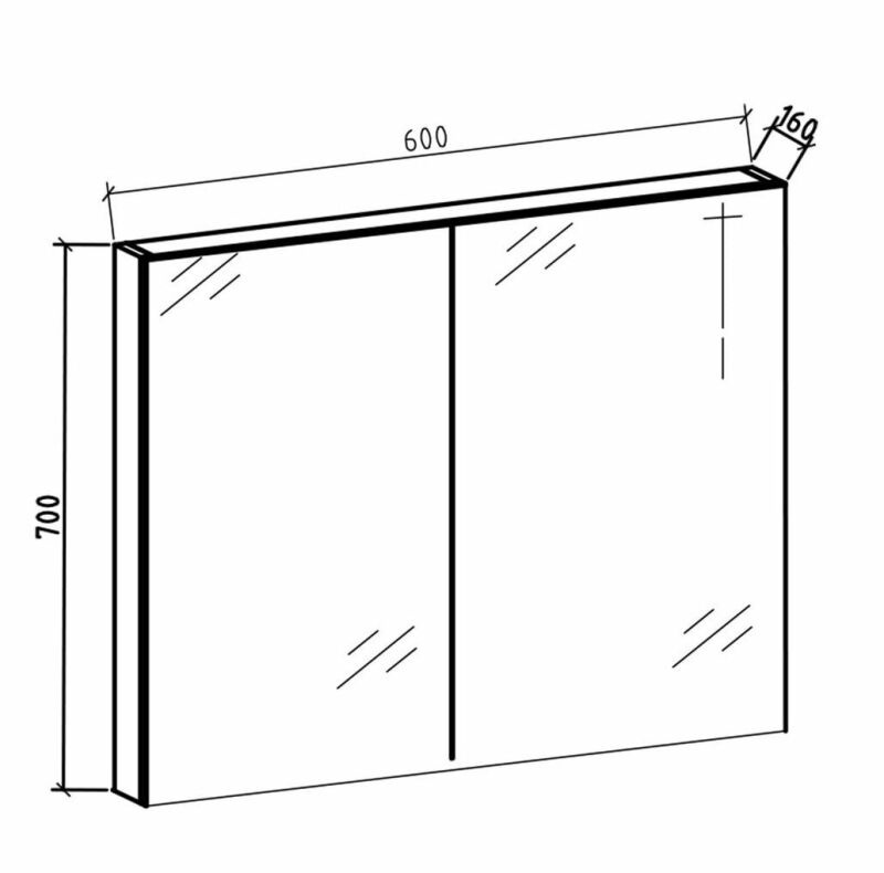 By Goof Spiegelkast Tieme mat eiken 60x70x16cm