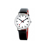 Mondaine Classic Pure horloge - zilverkleurige kast - zwart leren band - 30 mm