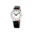 Mondaine Classic horloge - zilverkleurige kast - zwart leren band - 36 mm