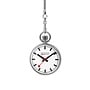 Mondaine Evo Pocket zakhorloge - zilverkleurige kast - witte wijzerplaat - 43 mm