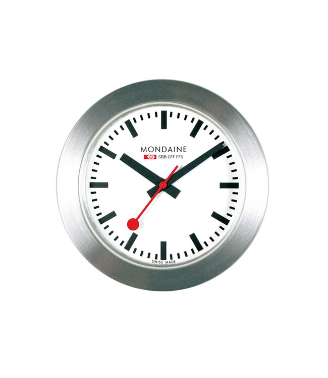 Mondaine Magneetklok - zilver - 50 mm - magnetische achterzijde