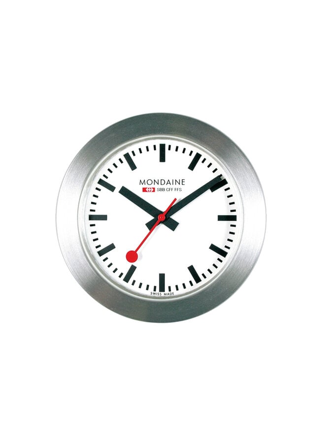 Mondaine Magneetklok - zilver - 50 mm - magnetische achterzijde