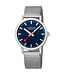 Mondaine Classic horloge - zilverkleurige kast - zilverkleurige mesh band - 40 mm
