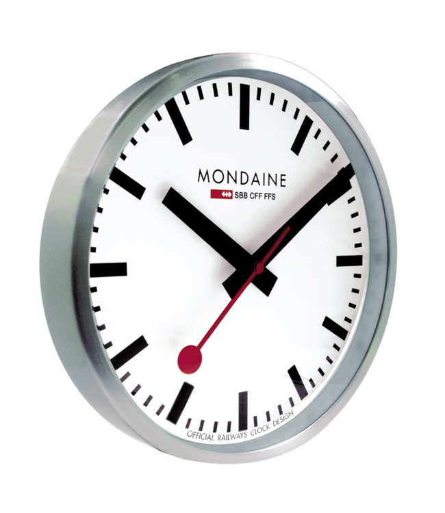 Mondaine Wandklok - zilver - 25 cm - stil uurwerk