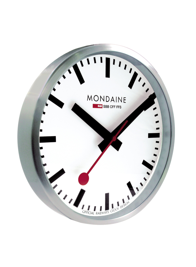 Mondaine Wandklok - zilver - 25 cm - stil uurwerk