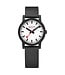 Mondaine Essence horloge - zwarte kast - zwart rubberen band - 32 mm