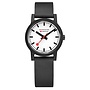 Mondaine Essence horloge - zwarte kast - zwart rubberen band - 32 mm