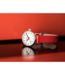 Mondaine Evo2 horloge - zilverkleurige kast - rood leren band - 26 mm