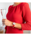 Mondaine Evo2 horloge - zilverkleurige kast - rood leren band - 30 mm