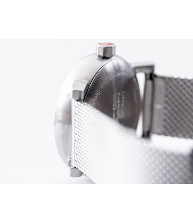 Mondaine Evo2 horloge - zilverkleurige kast - zilverkleurige mesh band - 30 mm