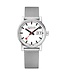 Mondaine Evo2 horloge - zilverkleurige kast - zilverkleurige mesh band - 30 mm