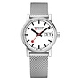 Mondaine Evo2 horloge - zilverkleurige kast - zilverkleurige mesh band - 30 mm