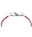 Mondaine Evo2 horloge - zilverkleurige kast - rood leren band - 35 mm