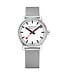 Mondaine Evo2 horloge - zilverkleurige kast - zilverkleurige mesh band - 35 mm