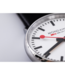 Mondaine Evo2 horloge - zilverkleurige kast - zwart leren band - 40 mm