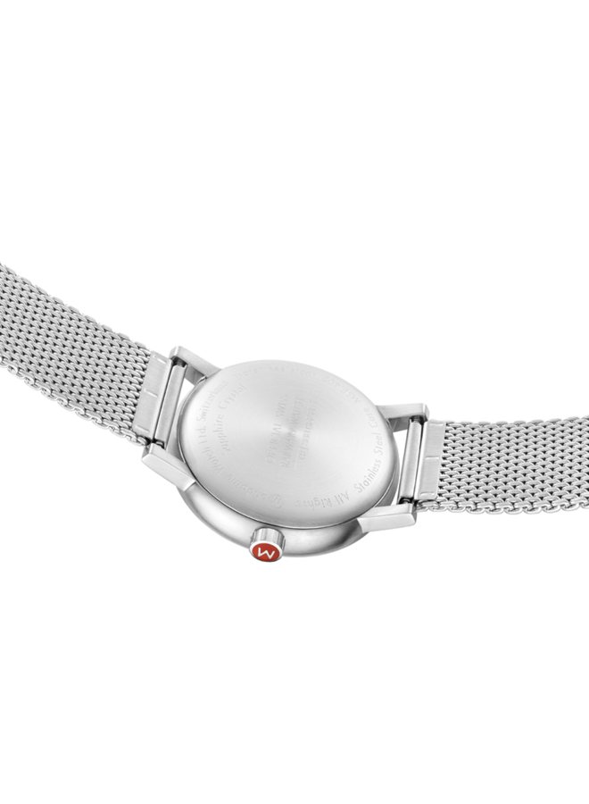 Mondaine Evo2 horloge - zilverkleurige kast - zilverkleurige mesh band - 40 mm