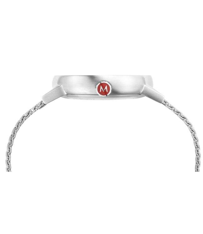 Mondaine Evo2 horloge - zilverkleurige kast - zilverkleurige mesh band - 40 mm